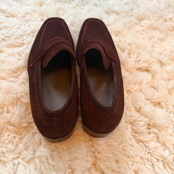 Brown suede loafers